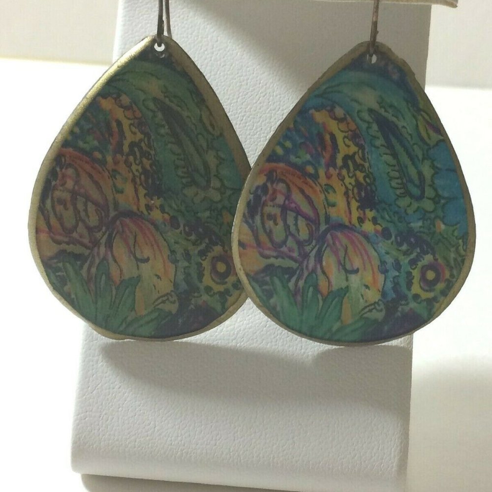 Rare Earrings Mod Retro Art Painting Studio L102 - Picture 3 of 11